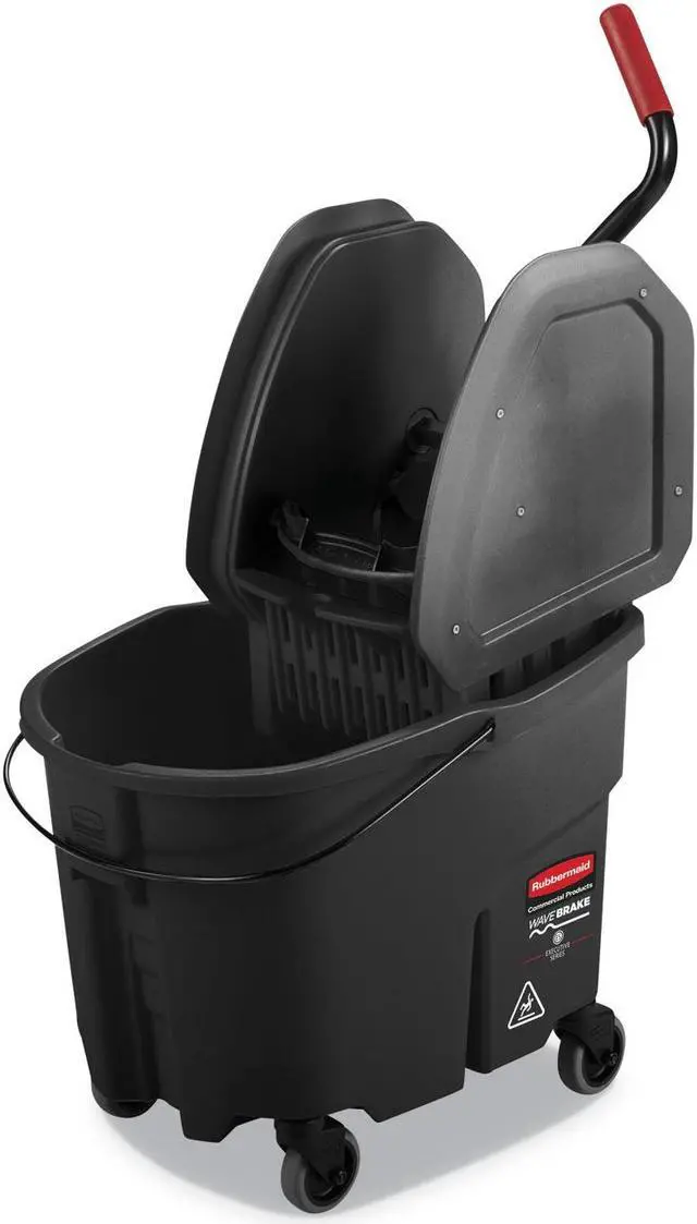 Alt view image 7 of 9 - Executive WaveBrake Down-Press Mop Bucket Black 35 Quart