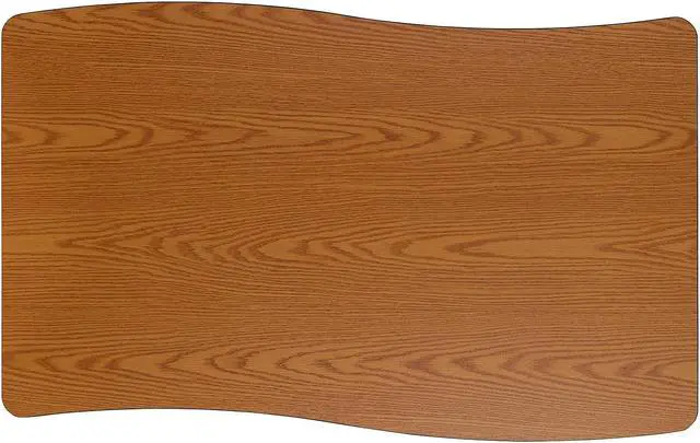 Alt view image 11 of 20 - Mobile 28"W x 47.5"L Rectangular Wave Flexible Collaborative Oak Laminate Activity Table-Standard Height Adjustable Legs