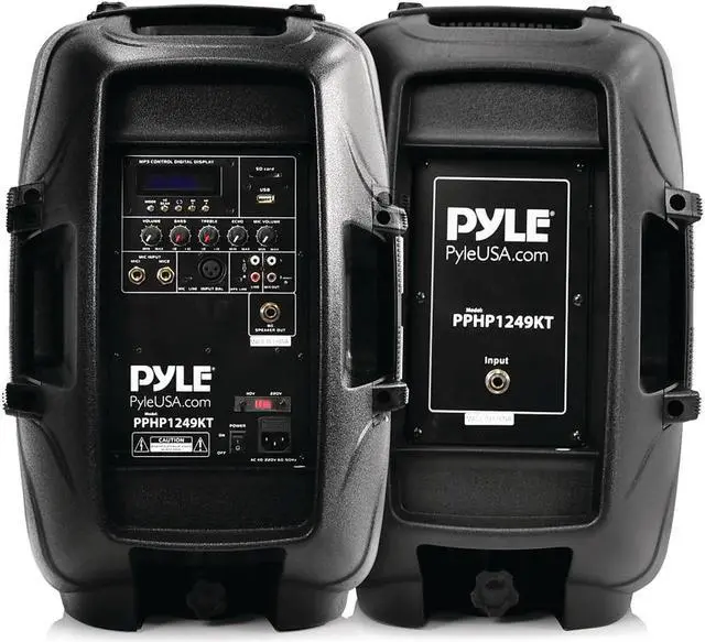 Alt view image 17 of 20 - Pyle Active Passive Bluetooth PA Dual Loudspeaker Sound System Kit & Microphones