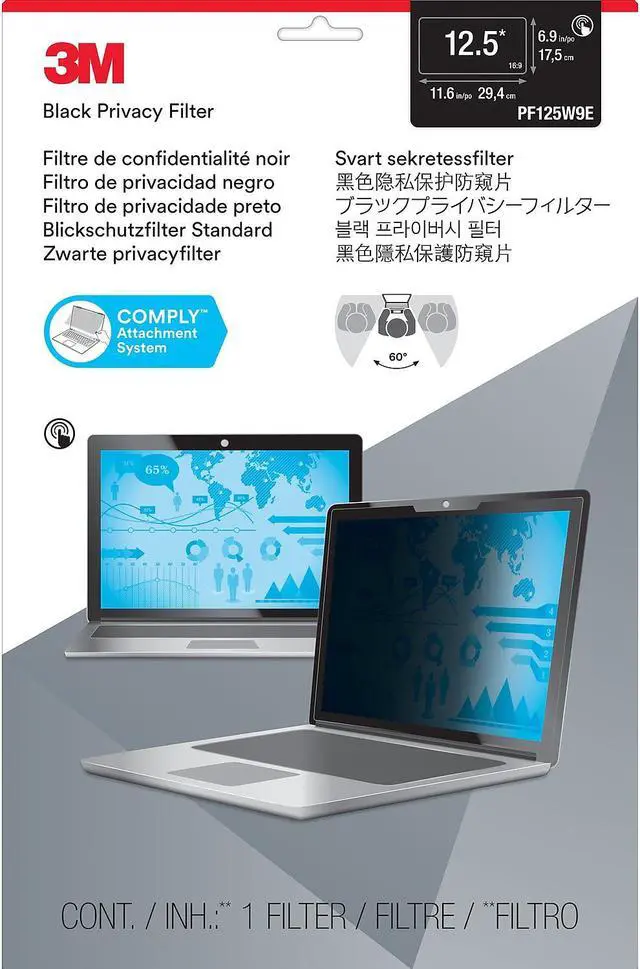 Alt view image 13 of 15 - 3M Edge-To-Edge Privacy Filter Black
