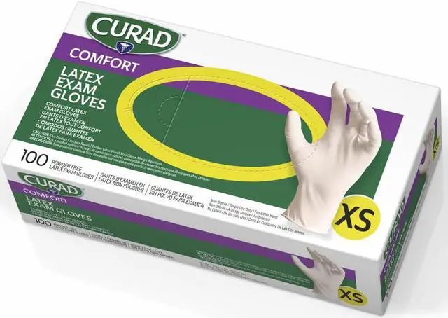 Alt view image 10 of 10 - Medline Industries- INC. MIICUR8103 Latex Exam Glove- Powder Free- X-Small- White
