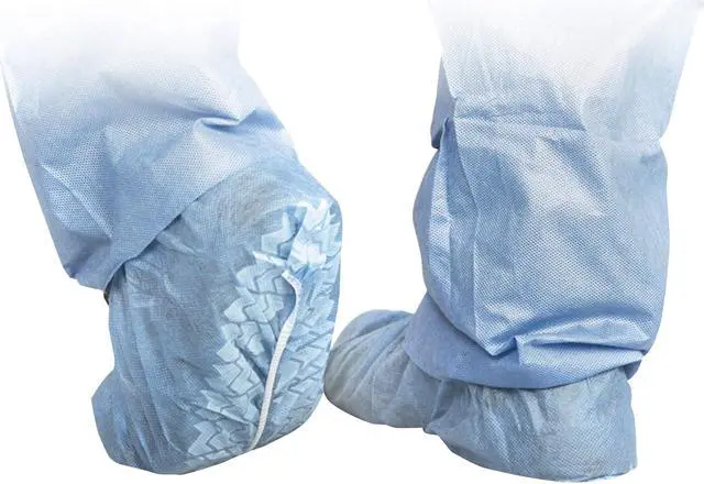 Alt view image 6 of 6 - Medline CRI2003 Polypropylene Non-Skid Shoe Covers, Blue, X-Large Case of 100 EA