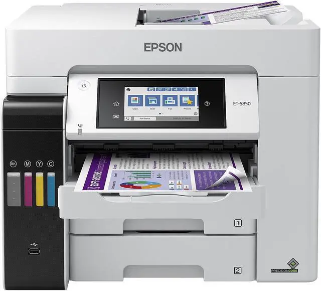 Alt view image 8 of 8 - Epson EcoTank® Pro ET-5850 All-in-One Cartridge-Free Business Supertank Printer