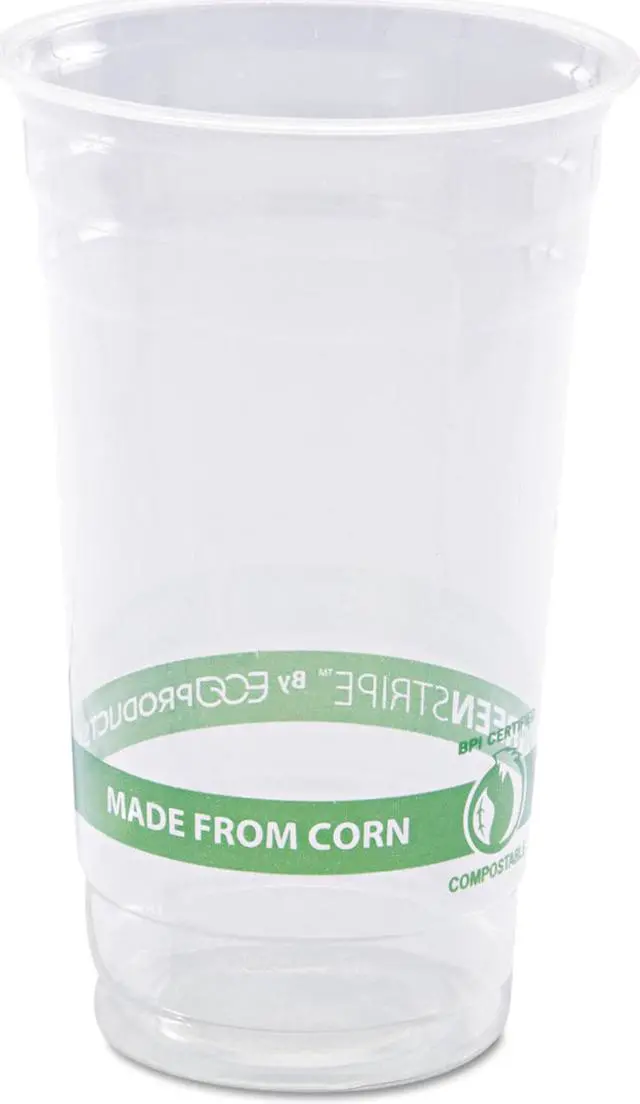 Alt view image 9 of 10 - Greenstripe Pla Cold Cups, 24Oz, Clear, 1000/Carton