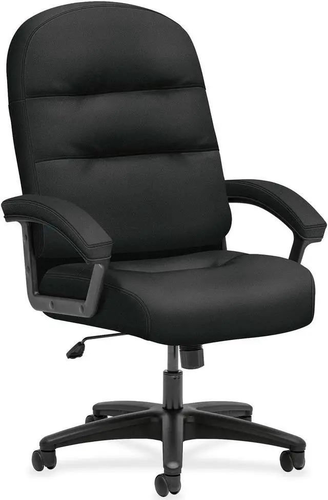 Alt view image 6 of 6 - HON Pillow-Soft High-Back Chair - Fabric Black, Plush, Memory Foam Seat - Fiber Black, Fabric Back - 26.3" Width x 29.8"