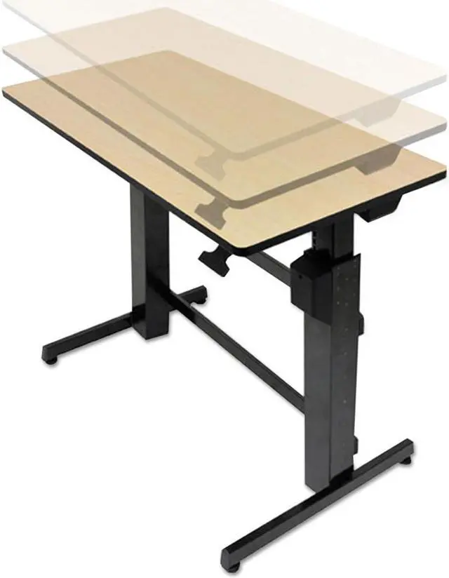 Alt view image 13 of 14 - Ergotron 24-271-928 WorkFit-D, Sit-Stand Adjustable-Height Desk - Birch Surface