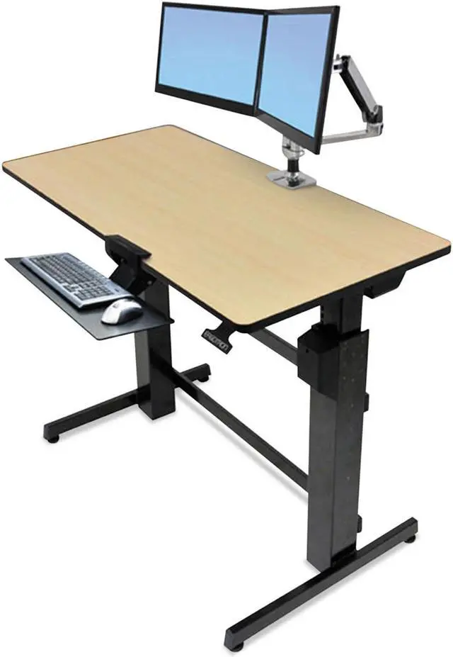 Alt view image 14 of 14 - Ergotron 24-271-928 WorkFit-D, Sit-Stand Adjustable-Height Desk - Birch Surface