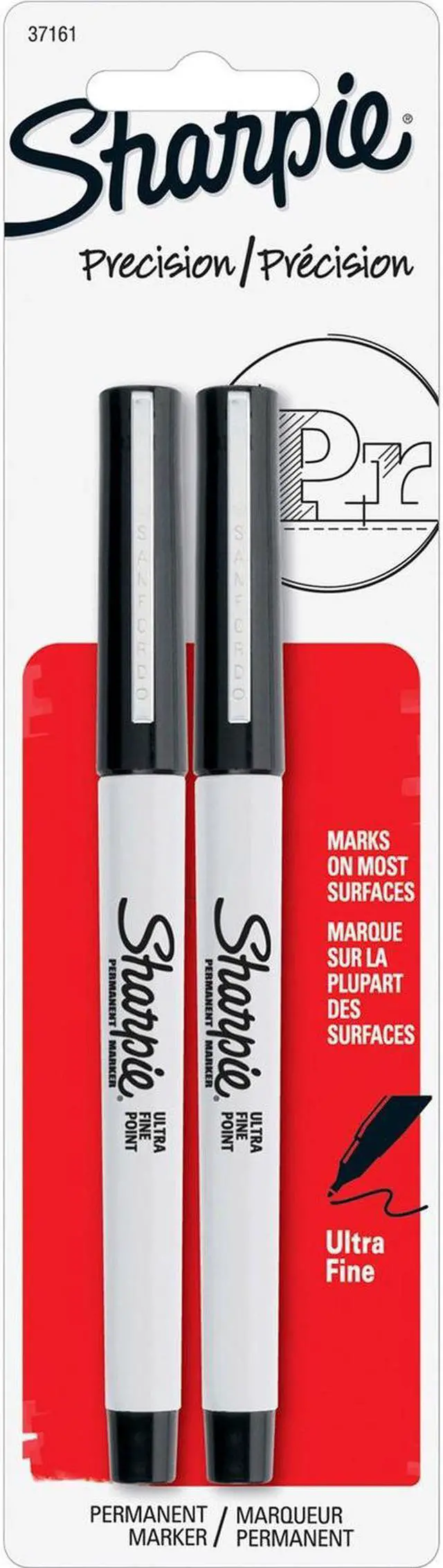 Alt view image 6 of 7 - Sharpie Permanent Marker Ultra Fine Point 2/CD Black 37161PP