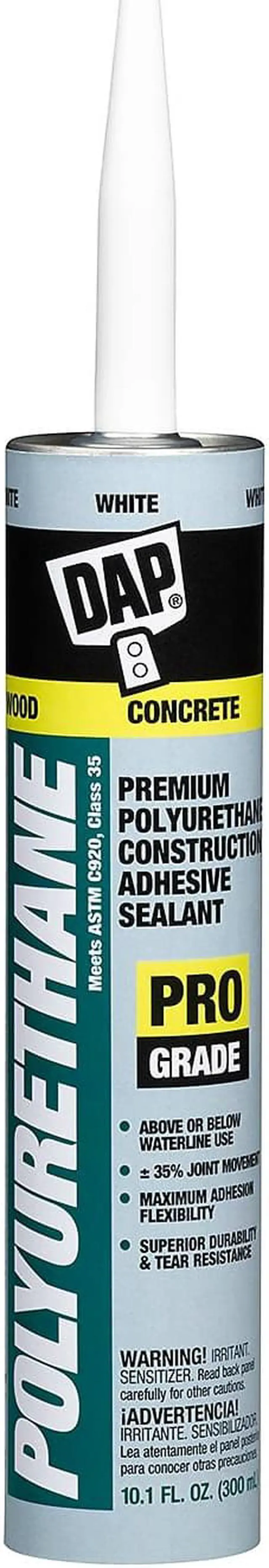 Alt view image 4 of 4 - DAP 10.1 Oz. Premium Polyurethane Construction Adhesive Sealant, White 18810