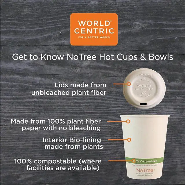 Alt view image 3 of 8 - NoTree Paper Hot Cups 8 oz Natural 1000/Carton CUSU8