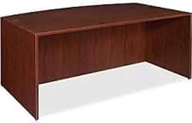 Alt view image 11 of 11 - Lorell Bowfront Desk Shell 72"x36"x29-1/2" Mahogany 69370