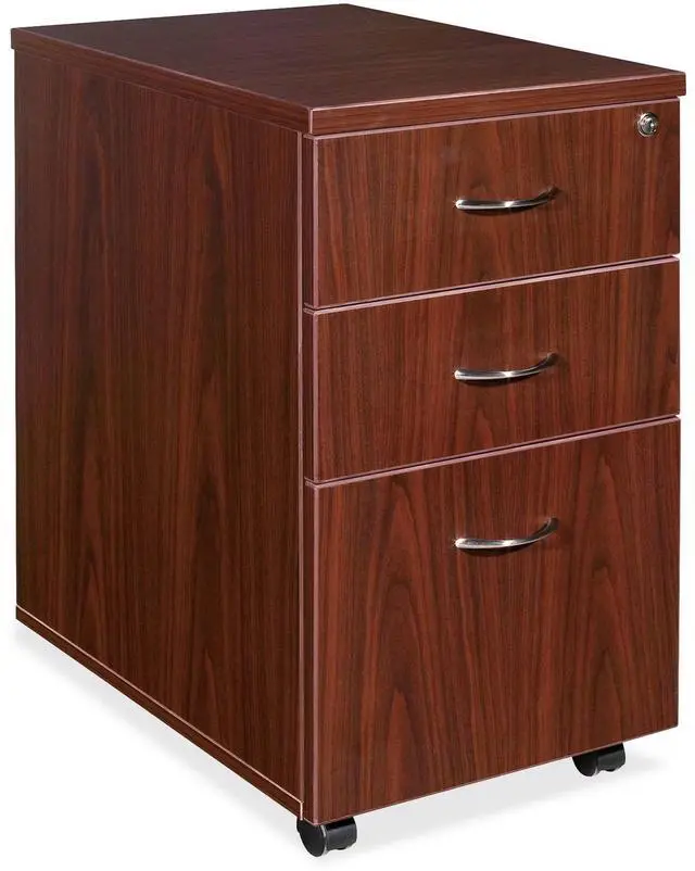 Alt view image 16 of 17 - Lorell Mobile Pedestal Box/Box/File 16"x22"x28-1/4" Mahogany 69395