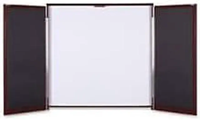 Alt view image 6 of 6 - Lorell Presentation Cabinet 47-1/4"x4-3/4"x47-1/4" Mahogany 69865