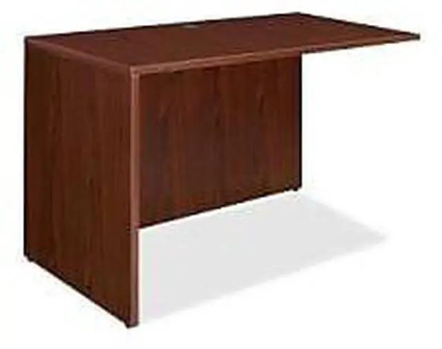 Alt view image 11 of 11 - Lorell Rectangular Return Shell 42"x24"x29-1/2" Mahogany 69388