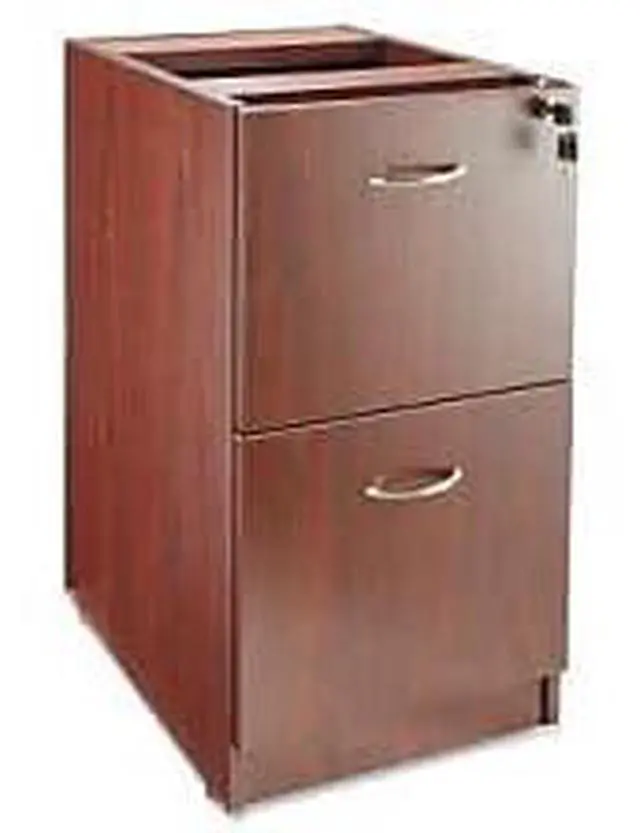 Alt view image 12 of 12 - Lorell Fixed Pedestal F/F 16"x22"x28-1/4" Mahogany 69605