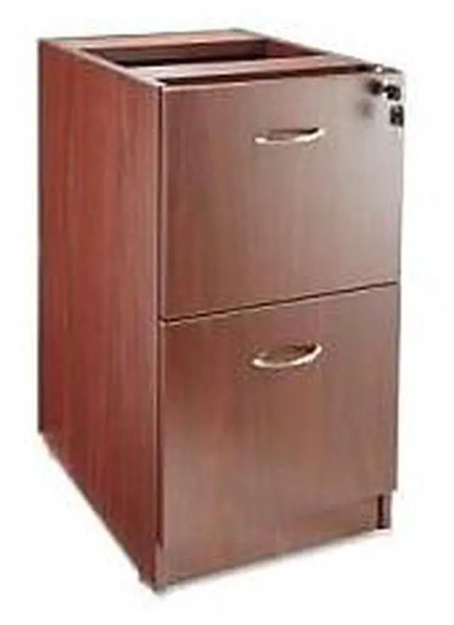 Alt view image 11 of 12 - Lorell Fixed Pedestal F/F 16"x22"x28-1/4" Mahogany 69605