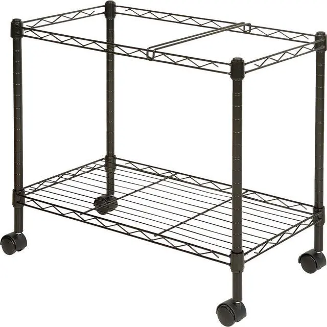 Alt view image 7 of 8 - Lorell Mobile File Cart - 4 Casters - Steel - 12.9" Width x 25.8" Depth x 20.5" Height - Black  LLR45651
