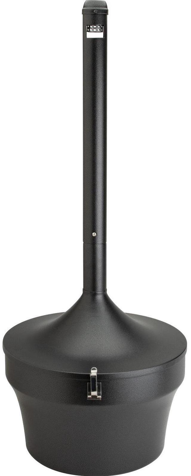Alt view image 7 of 8 - Genuine Joe Smoking Receptacle Capped Tube 4.25 Gal. 16"x37" Black 58891