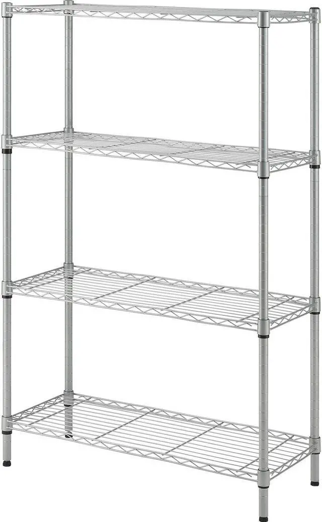 Alt view image 7 of 9 - Lorell Wire Shelving 4-shelf Light-duty 36"Wx14"Dx54"H Silver 70063