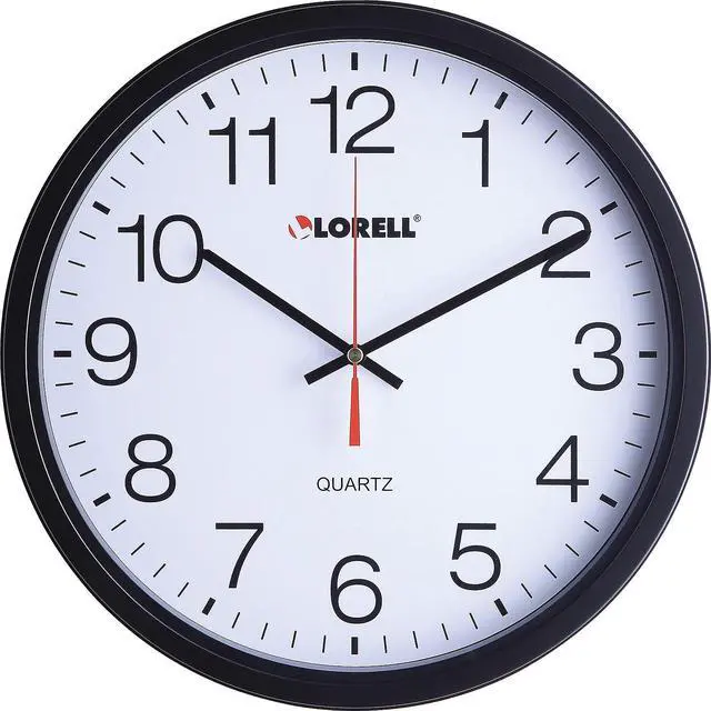 Alt view image 8 of 8 - Lorell 12-1/2" Slimline Wall Clock - Analog - Quartz