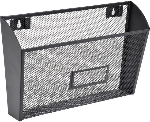 Alt view image 9 of 10 - Lorell Single Wall Pocket Ltr 12-5/8"x4-3/4"x6-5/8" Black Mesh 84144