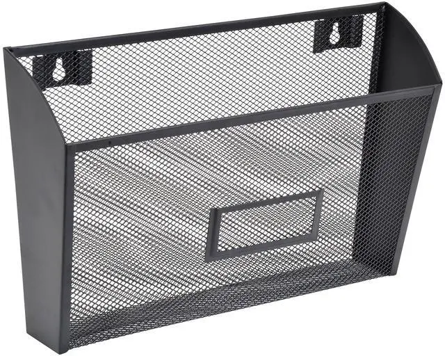 Alt view image 10 of 10 - Lorell Single Wall Pocket Ltr 12-5/8"x4-3/4"x6-5/8" Black Mesh 84144