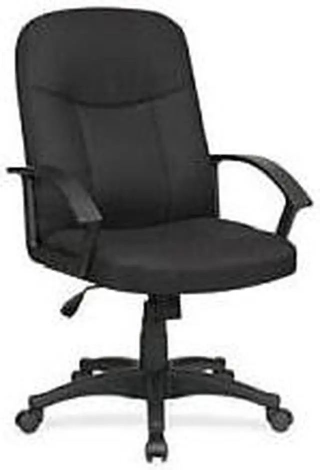 Alt view image 8 of 8 - Lorell Executive Mid-Back Chair 26-1/4"x27-1/2"x38-1/2" BK 84552
