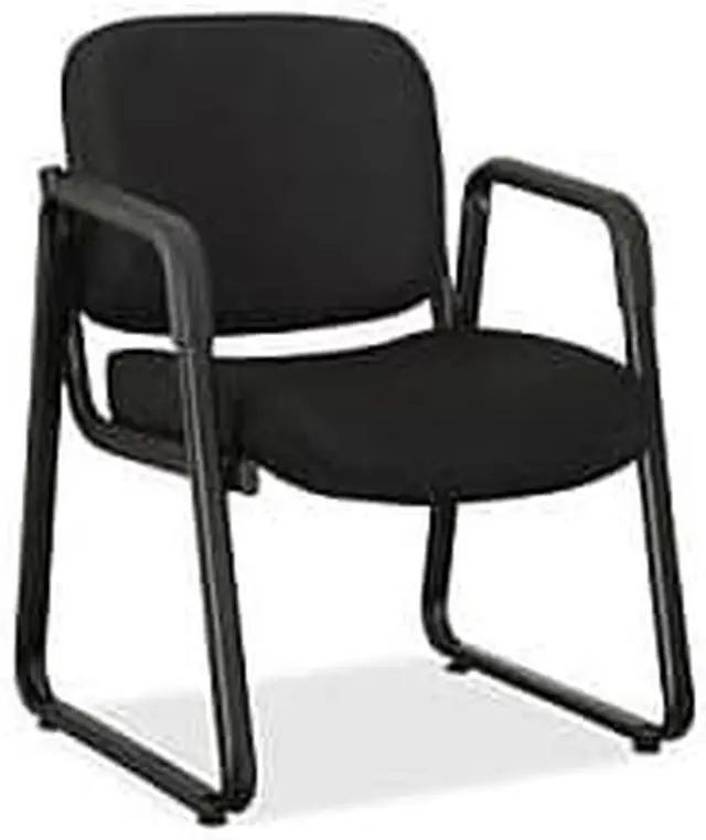 Alt view image 11 of 11 - Lorell Guest Chair 24-3/4"x26"x33-1/2" Black Fabric 84576