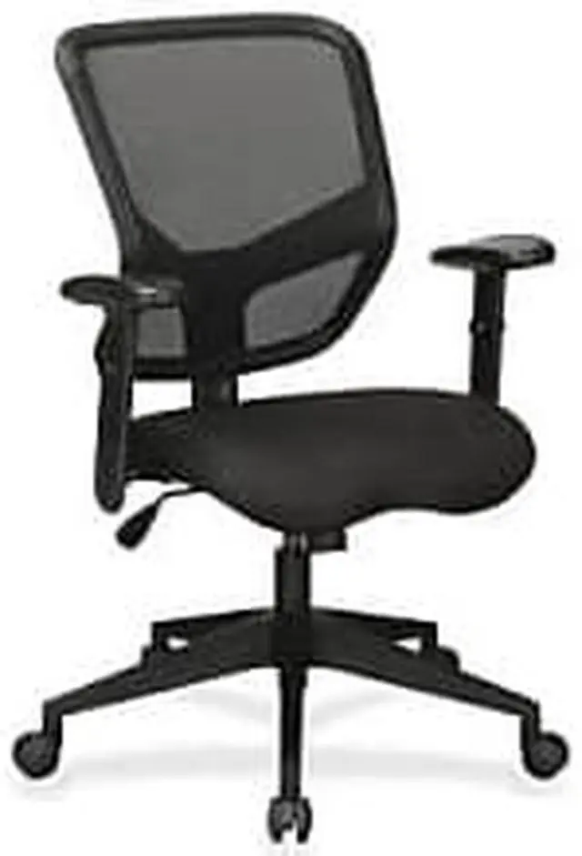 Alt view image 8 of 8 - Lorell Exec Mid-Back Chair 26-1/2"x28"x25-3/4" BK 84565
