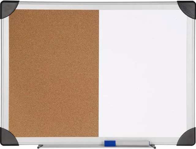 Alt view image 10 of 11 - Lorell Combo Board Dry-Erase/Cork 24"x36" Aluminum Frame 19291