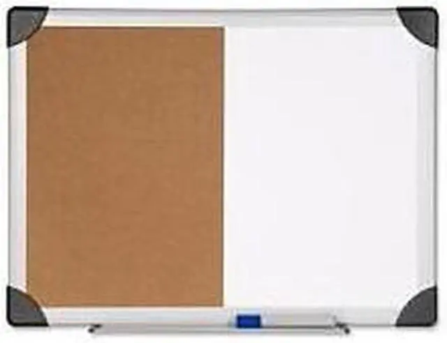 Alt view image 11 of 11 - Lorell Combo Board Dry-Erase/Cork 24"x36" Aluminum Frame 19291