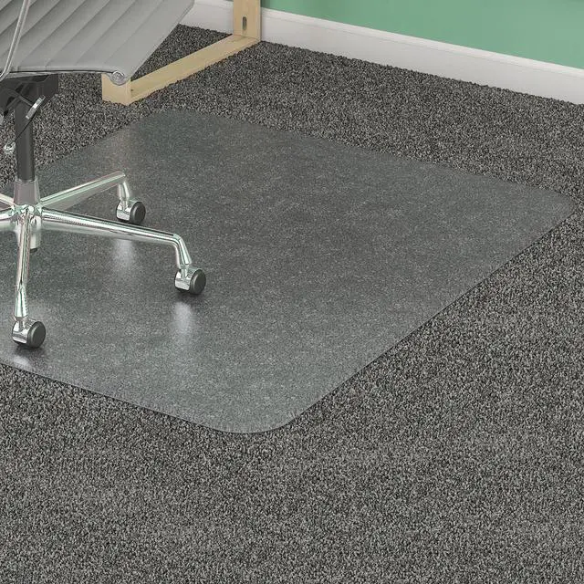 Alt view image 16 of 16 - Lorell 25754 PlushMat Chair Mat 60" Length x 46" Width x 0.13" Thickness Overall - Vinyl - Clear