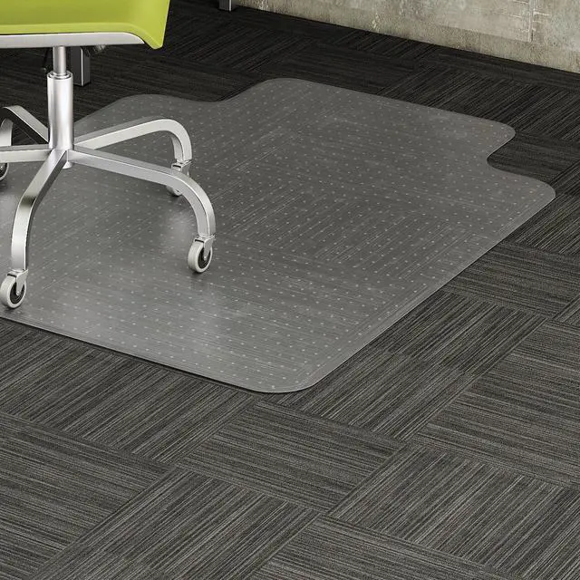 Alt view image 11 of 11 - Lorell Low Pile Chairmat 45"x53" Wide Lip 25"x12" Clear 69158