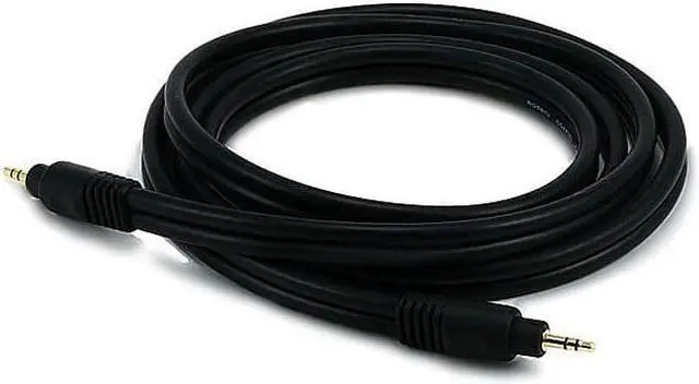 Alt view image 3 of 7 - Monoprice Audio Cable - 6 Feet - Black | Premium 3.5mm Stereo Male to 3.5mm Stereo Male 22AWG, Gold Plated