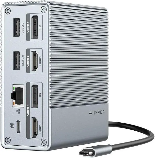 Alt view image 4 of 4 - Hyper Products GEN2 12-in-1 USB-C Docking Station With Power Adapter