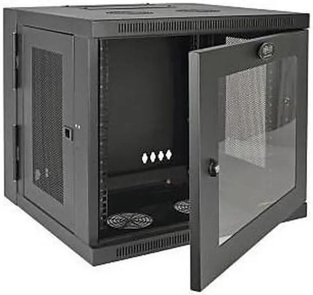 Alt view image 15 of 20 - Tripp Lite 10U Wall-Mount Rack Enclosure Server Cabinet, Hinged Back, Clear Acrylic Window (SRW10USG)