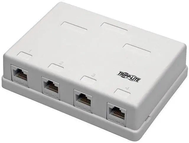 Alt view image 7 of 17 - Tripp Lite Cat6 Surface-Mount Box 4-Port Unshielded 110 Idc Punchdown Rj45