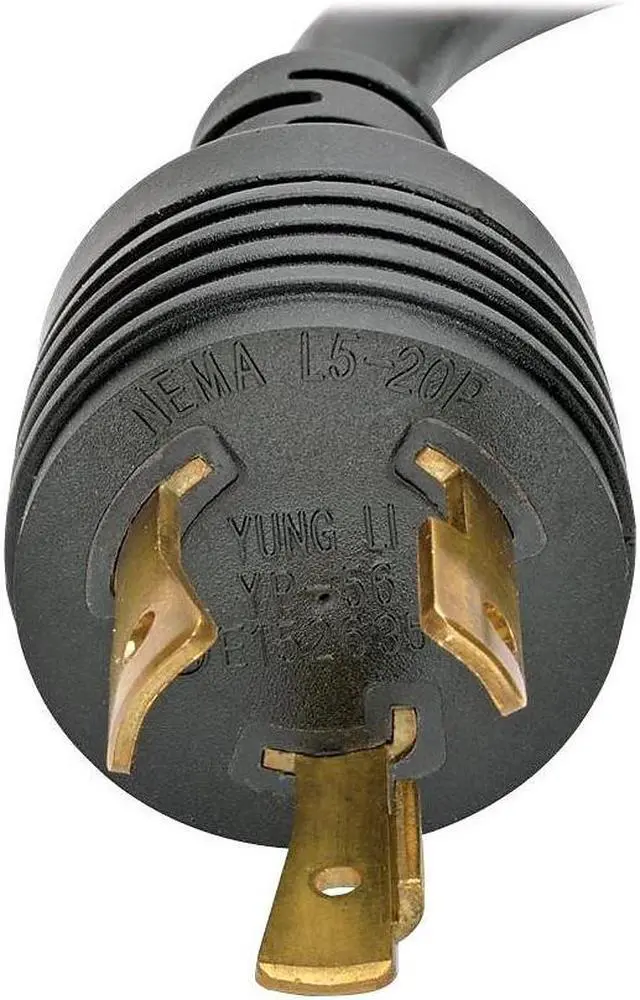 Alt view image 15 of 17 - Tripp Lite Model P046-06N-T 6" Heavy Duty Power Adapter Cord 20A 12 AWG NEMA L5-20P 5-15/20R NEMA L5-20P to NEMA 5-15/20R