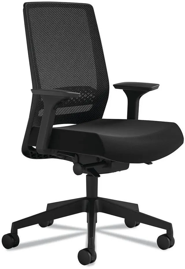 Alt view image 8 of 9 - Safco 6830STBL Medina Deluxe Task Chair, Supports Up to 275 lb, 18" to 22" Seat Height, Black