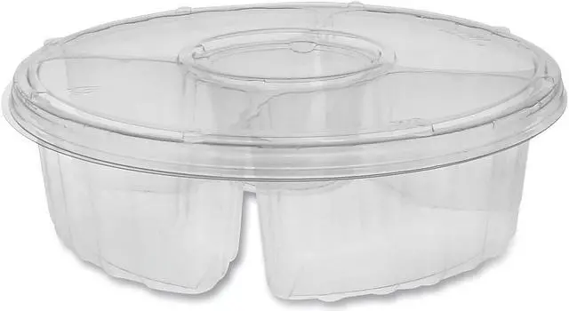 Main image of Pactiv Corporation Pactiv Evergreen Dip Cup Platter 4-Compartment 64 oz. 10""