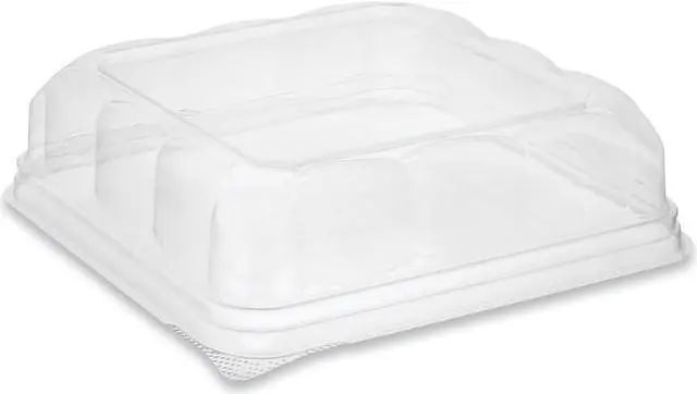 Main image of Pactiv Corporation Pactiv Evergreen Recycled Plastic Square Dome Lid 7.5 x 7.5 x