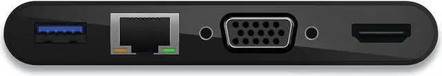 Alt view image 4 of 6 - Belkin AVC004BK-BL USB-C Multimedia + Charge Adapter for Notebook - 100 W - USB Type C - 1 x USB 3.0 - USB Type-C - Network (RJ-45) - HDMI - VGA - Wired