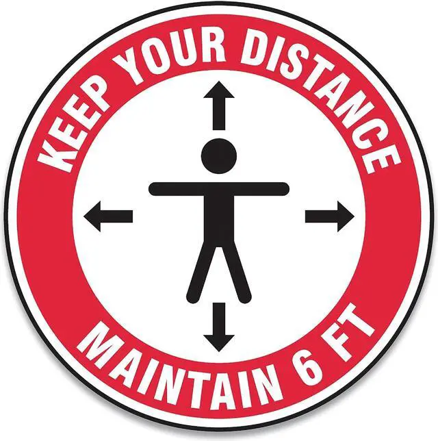 Main image of Alpine Accuform Slip-Gard Social Distance Floor Signs 17"" Circle ""Keep Your