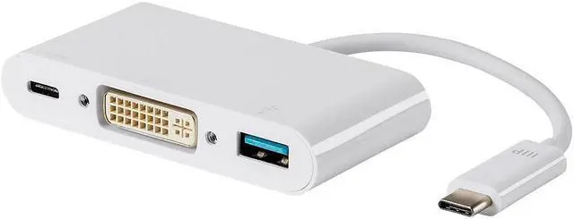 Alt view image 7 of 9 - Monoprice USB-C DVI Multiport Adapter - White, With USB 3.0 Connectivity & Mirror Display Resolutions Up To 1080p @ 60hz - Select Series