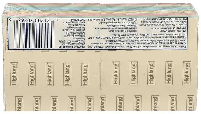 Alt view image 12 of 13 - Highland Self-Stick Notes 3 x 3 Assorted Pastel 100-Sheet 12/Pack 6549A