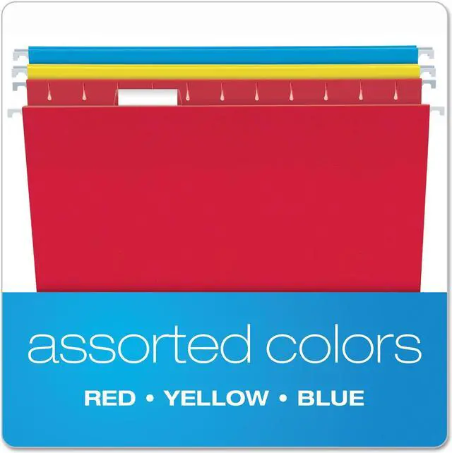 Alt view image 15 of 18 - Pendaflex Essentials Colored Hanging Folders 1/5 Tab Letter Assorted Colors 25/Box 81612