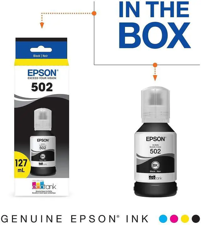 Alt view image 2 of 14 - Epson EcoTank T502 Ink Bottle Black (T502120-S) 2758160