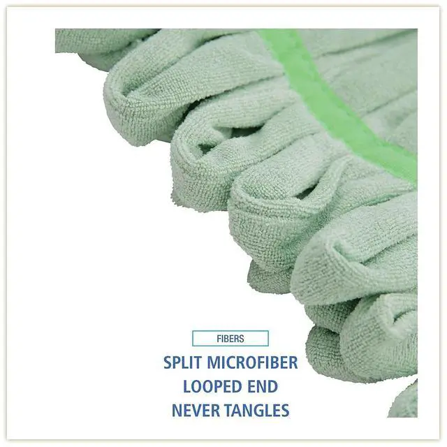 Alt view image 13 of 15 - Boardwalk - BWKMWTMGCT - Microfiber Looped-End Wet Mop Heads, Medium, Green, 12/Carton