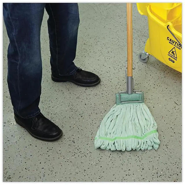 Alt view image 14 of 15 - Boardwalk - BWKMWTMGCT - Microfiber Looped-End Wet Mop Heads, Medium, Green, 12/Carton