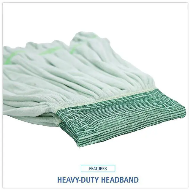 Alt view image 15 of 15 - Boardwalk - BWKMWTMGCT - Microfiber Looped-End Wet Mop Heads, Medium, Green, 12/Carton